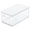 mDesign Plastic Storage Bin Box Container, Lid and Built-In Handles